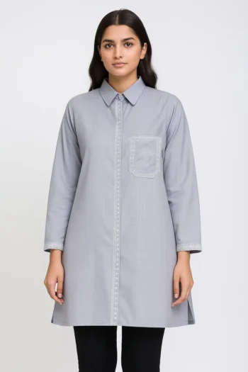 Elegant Light Grey Top :Pakistani Top